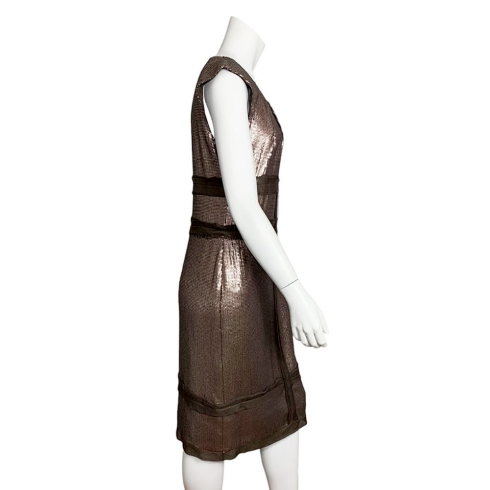 Robert Rodriguez Sequin Panel Mesh Trim Dress - image 2